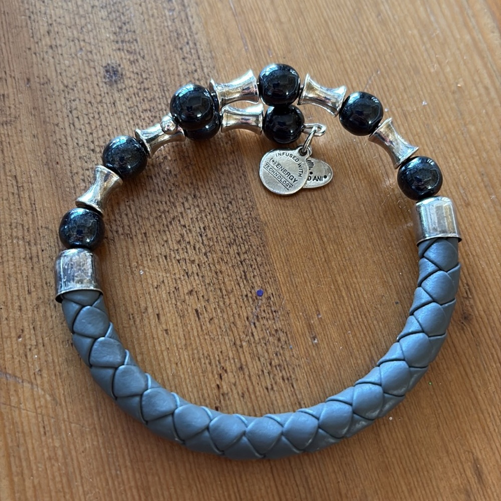 Alex and Ani Leather and Bead Energy Technology Bracelet